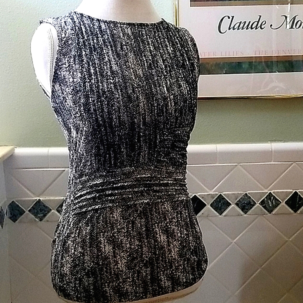 Shirred Sleeveless stretchy  top by The Limited.